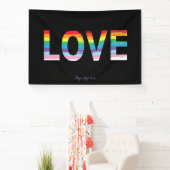 LIEFDE LGBTQIA Regenboog Vlag, Pride Letter Spandoek (Insitu)