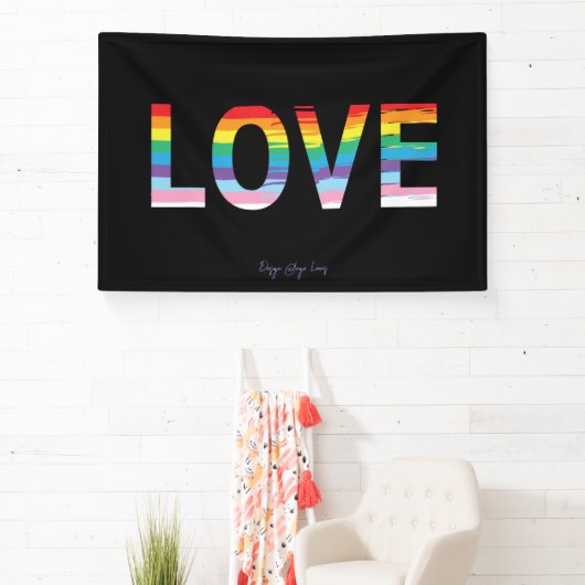 LIEFDE LGBTQIA Regenboog Vlag, Pride Letter Spandoek (Insitu)