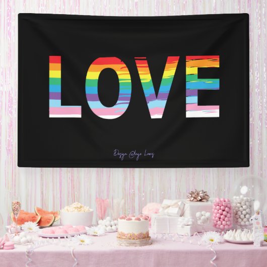 LIEFDE LGBTQIA Regenboogvlag, Pride Letter Spandoek (Feest)
