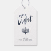 Liefde + Licht Chanoeka Gift Label - Donker Cadeaulabel (Voorkant)