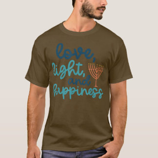 Liefde Licht en Geluk Hanukkah Menorah Jewish H T-shirt
