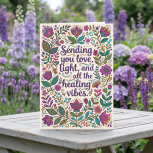 Liefde, Licht en Genezende Vibes Boho Folk Art Kaart