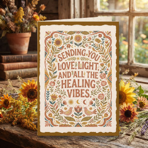 Liefde, Licht en Genezende Vibes Folk Art Kaart