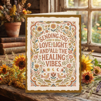 Liefde, Licht en Genezende Vibes | Folk Art Kaart