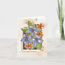 Liefde, licht en vrede Waterverf Floral Notecard