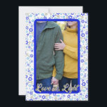 Liefde & Licht Foto Hanukkah Kaart<br><div class="desc">Foto Chanoeka kaart met Liefde & Licht groet en handgetekende achtergrond patroon.</div>