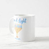Liefde & Licht Gepersonaliseerde Chanoeka Menorah  Koffiemok (Voorkant links)