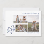 Liefde & Licht Hart Chanoeka 3 Fotokaart Feestdagenkaart (Voorkant)