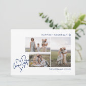 Liefde & Licht Hart Chanoeka 3 Fotokaart Feestdagenkaart (Staand voorkant)