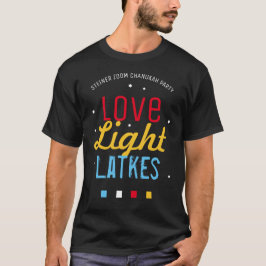 Liefde Licht Latkes Chanoeka Grappig Quote ZWART T-shirt