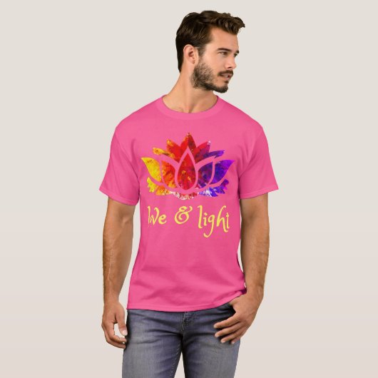 Liefde Licht Lotus Spiritueel Reiki Yoga T-shirt (Voorkant volledig)