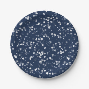 Liefde & Licht    Schattige Navy Blauwe Bokeh Hanu Papieren Bordje