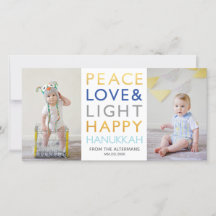 Liefde & Licht Typografie Hanukkah Fotokaart