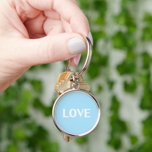 Liefde - lichtblauwe witte sleutelhanger (Hand)