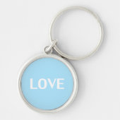 Liefde - lichtblauwe witte sleutelhanger (Voorkant)