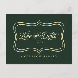 Liefde & lichte klassieke gouden Lijst Feestdagenkaart