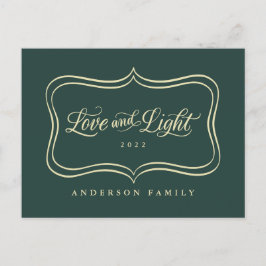 Liefde & lichte klassieke gouden Lijst Feestdagenkaart