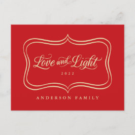 Liefde & lichte klassieke gouden Lijst Feestdagenkaart