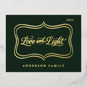 Liefde & lichte klassieke gouden Lijst Folie Feestdagen Briefkaart