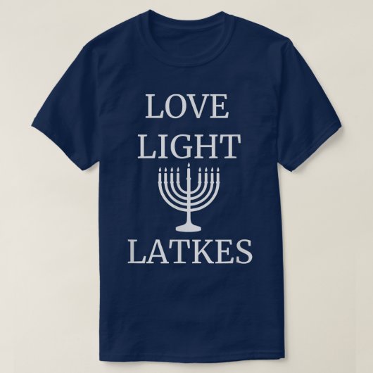 Liefde lichte latkes zweten t-shirt (Design voorkant)