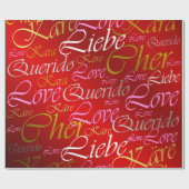 Liefde, liebe, kara, cher, käre, querido, text, ro cadeaupapier (Vlak)