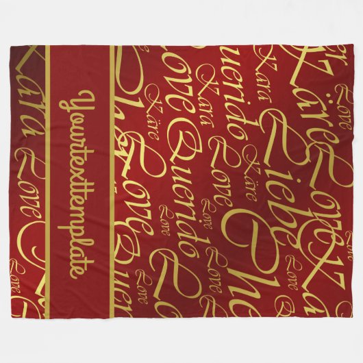 Liefde, liebe, kara, cher, käre, querido, text, ro fleece deken (Voorkant (Horizontaal))