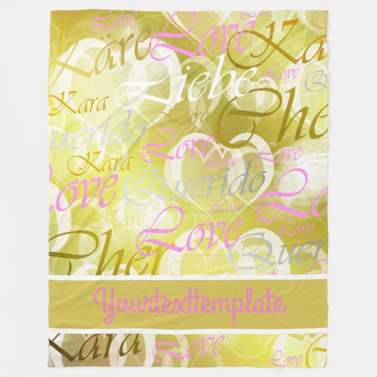 Liefde, liebe, kara, cher, käre, querido, text, ro fleece deken (Voorkant)