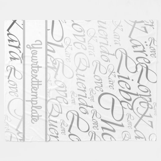 Liefde, liebe, kara, cher, käre, querido, text, ro fleece deken (Voorkant (Horizontaal))