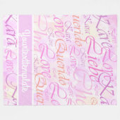 Liefde, liebe, kara, cher, käre, querido, text, ro fleece deken (Voorkant (Horizontaal))