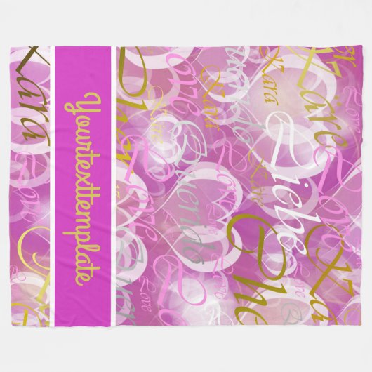 Liefde, liebe, kara, cher, käre, querido, text, ro fleece deken (Voorkant (Horizontaal))