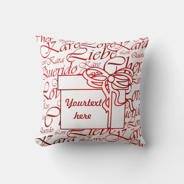 Liefde, liebe, kara, cher, käre, querido, text, ro kussen (Voorkant)