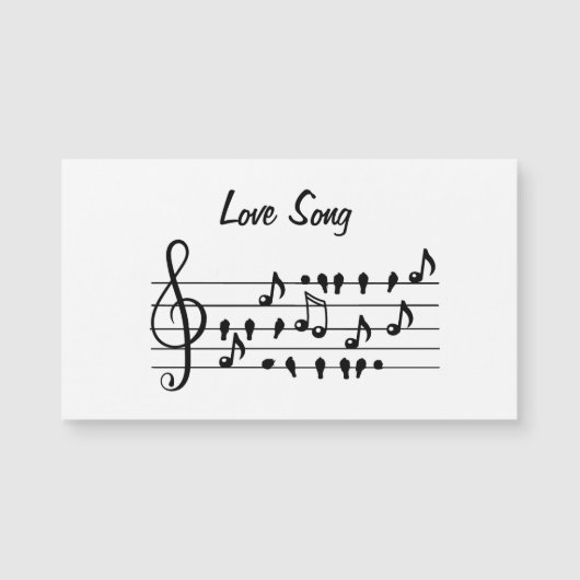 Liefde liedjes, vogels tussen muzikale noten (Voorkant)