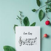 Liefde liedjes, vogels tussen muzikale noten bedankkaart