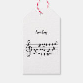 Liefde liedjes, vogels tussen muzikale noten cadeaulabel (Voorkant)