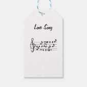 Liefde liedjes, vogels tussen muzikale noten cadeaulabel (Voorkant)