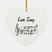 Liefde liedjes, vogels tussen muzikale noten keramisch ornament (Voorkant)