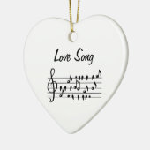 Liefde liedjes, vogels tussen muzikale noten keramisch ornament (Links)