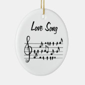 Liefde liedjes, vogels tussen muzikale noten keramisch ornament (Rechts)