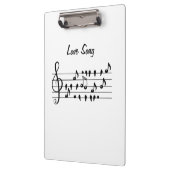 Liefde liedjes, vogels tussen muzikale noten klembord (Links)