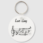 Liefde liedjes, vogels tussen muzikale noten sleutelhanger (Voorkant)