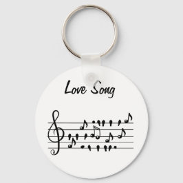 Liefde liedjes, vogels tussen muzikale noten sleutelhanger