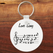 Liefde liedjes, vogels tussen muzikale noten sleutelhanger (Voorkant)