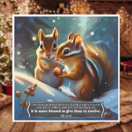 Liefde Liefdadigheid KJV Bijbel Woodland Chipmunk  Feestdagenkaart