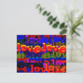 Liefde liefde hedendaagse stedelijke kunst briefkaart (Staand voorkant)