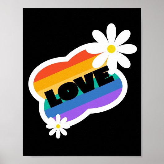 Liefde. Liefde is liefde. LGBT+Pride. Regenboog. Poster (Voorkant)