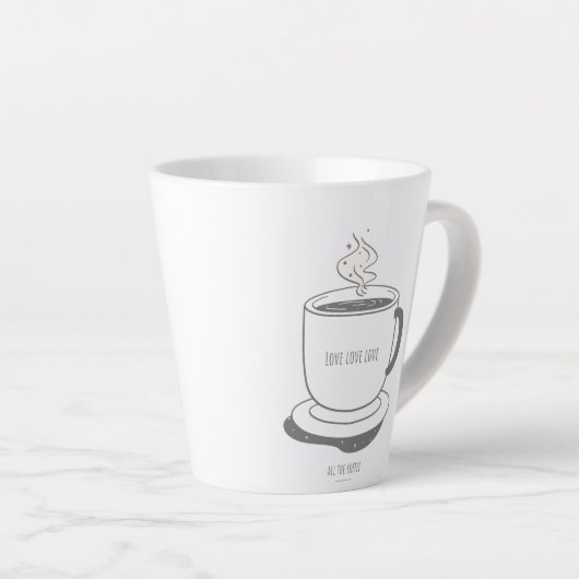Liefde Liefde Liefde Alle Koffie Latte Mok (Rechterhoek)