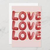 Liefde Liefde Liefde Gelukkig Valentijnsdag Kaart  (Voorkant / Achterkant)