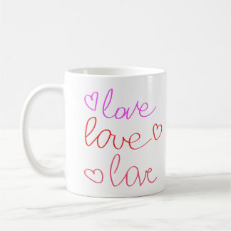 Liefde, Liefde, Liefde in Messy Cursive Schrijven Koffiemok