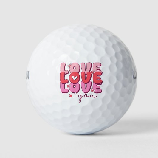 Liefde Liefde Liefde Je Romantisch Hart Golfballen (Voorkant)