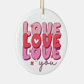Liefde Liefde Liefde Je Romantisch Hart Keramisch Ornament (Rechts)